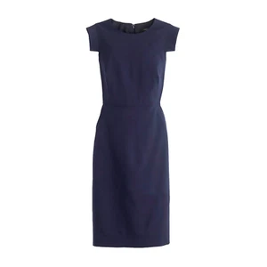 NWT J.Crew Petite Resume Sheath in Navy Blue Italian Stretch Wool Dress 6P $228 - Picture 1 of 4