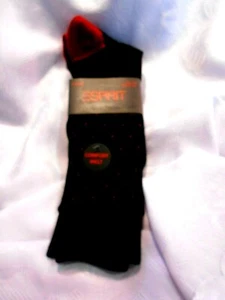 ESPIRIT-BLACK WITH RED HEEL SOCKS FOR MEN - Picture 1 of 1