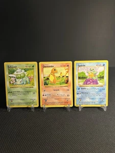 Pokémon TCG Bulbasaur 44, Charmander 46, Squirtle 63 Base Set Shadowless Trio HP - Picture 1 of 9