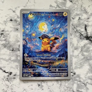 Pokemon Pikachu Starry Night Van Gogh Beautiful Moon ACG Star Trading Card Fan - Picture 1 of 2