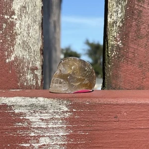 14g Golden Rutilated Quartz Rock Crystal Carved Crystal Skull Gemstone 110103 - Picture 1 of 18