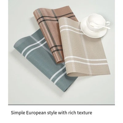 Pack of 4 Dining Table Mats Waterproof Heat Resistant 18 by 12 Inch PVC - Image 1 of 4