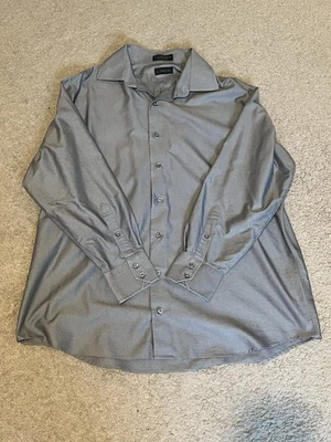 Camisa de vestir para hombre J. Ferrar 17,5 34/35 gris manga larga botón delantero XL Foto 1 de 4