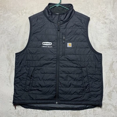 Carhartt Gilliam Vest Men's XL Black Quilted Puffer Gillet Rain Defender Logo - Image 1 of 4