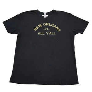 Next Level Apparel Camicia Uomo XL Nera Manica Corta Geaux Lay Down T NOLA - Foto 1 di 17