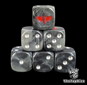 Black raven angels for grimdark sci fi tabletop wargames D6 fast war dice - Picture 1 of 5