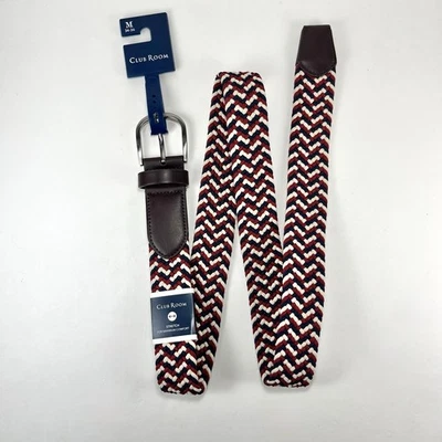 Cinturón trenzado Club Room de cuero sintético para hombre talla M (34-36) azul, rojo, crema Foto 1 de 4