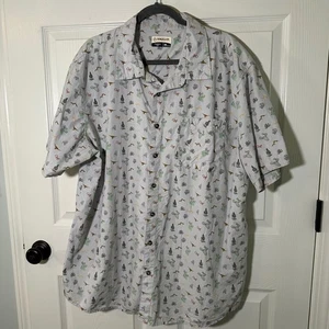 Magellan Outdoors Mens 2XL Western Cactus Cowboy Print Short Sleeve Shirt - Picture 1 of 7