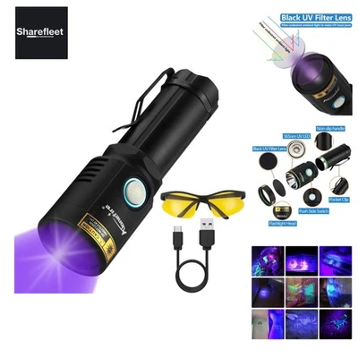Alonefire X901UV 10W 365nm UV Taschenlampe Tragbar USB C Aufladbar Schwarzlic...