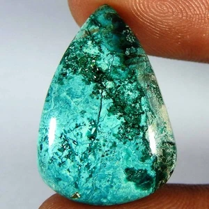 22,15 kt natürlicher Azurit Chrysokoll Birne Cabochon loser Edelstein - Bild 1 von 3