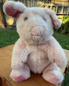 Vintage Gund 1989 Pigtails Pig Plush 8” Pink Stuffed Piggy Animal Cute EUC! - Picture 1 of 3