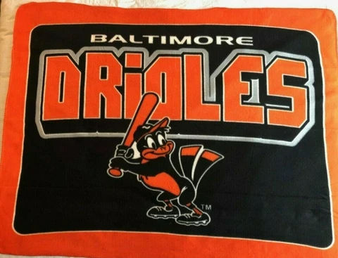 MLB Baltimore Orioles Fleece Throw Blanket 42" x 57" Baseball League NIP Cover