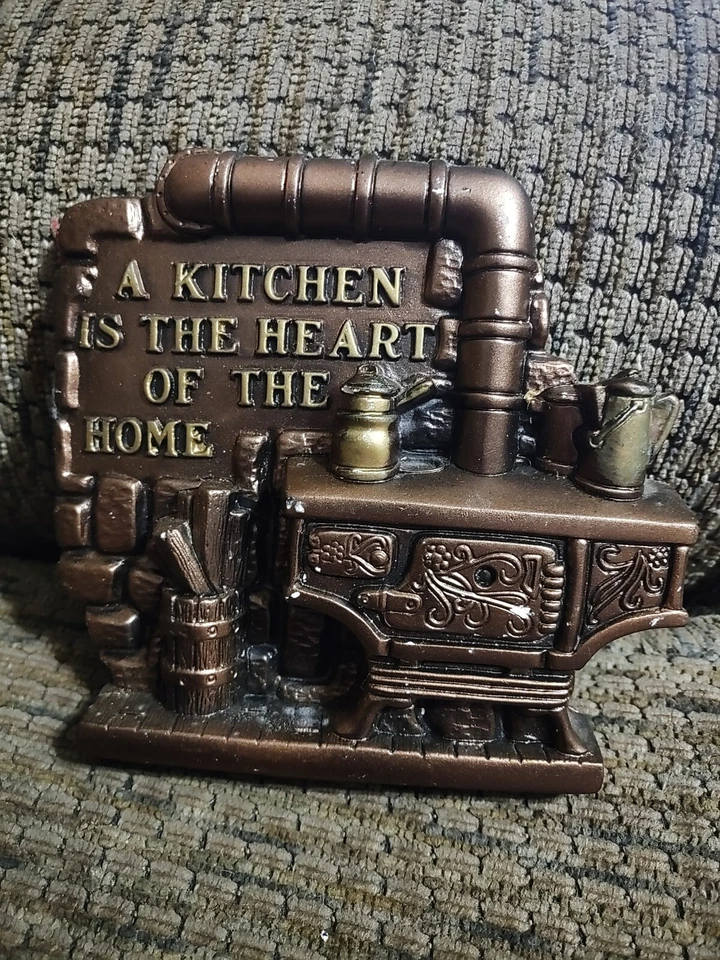 Vintage Miller Studio Chalkware Kitchen Is The Heart Wall Decor 5" Clean 1974  - Image 1 of 4