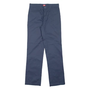 DICKIES Workwear Boys Trousers Blue Regular Straight W28 L30 - Picture 1 of 6