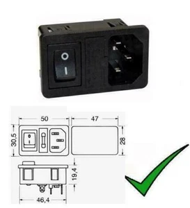 SPINA TRIPOLARE VDE DA PANNELLO 10A CON INTERRUTTORE E PORTA FUSIBILE - Foto 1 di 1