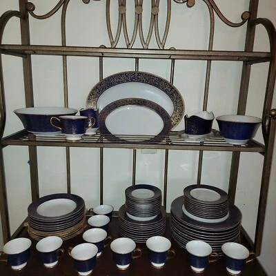 Vajilla SANGO ARISTOCRAT Fine China 3690 91 piezas vajilla azul cobalto dorado Foto 1 de 4