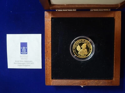 🌟 1997 Pitcairn Islands $75 Gold Queen Elizabeth Century Lady PROOF Coin 14k - Image 1 of 4