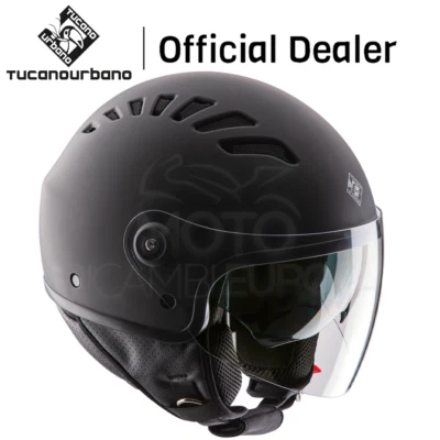 Casco Jet Tucano Urbano EL TOP grigio carbone doppia visiera 4 stagioni