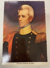 Vintage General & President Andrew Jackson Portrait by E.W. Earl Postcard! USA