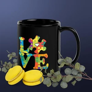 AUTISM Kaffeebecher 11 Unzen Tasse (doppelseitig) schwarz - Bild 1 von 1
