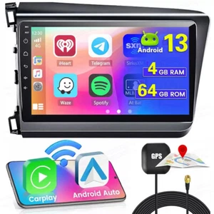 Apple Carplay For 2012-2015 Honda Civic Car Stereo Radio Android 13 GPS Navi 64G - Picture 1 of 12