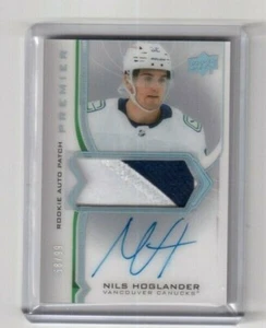 2020-21 Upper Deck Premier Rookie Auto Patch Nils Hoglander Vancouver Canucks  - Imagen 1 de 2