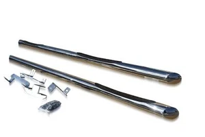 Barre Laterali + Pastiglie Passo x3 Per Citroen Jumper Relè SWB 2014+ Tubi Inox - 3" - Foto 1 di 5