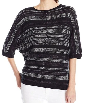 Kensie Black Elbow Length Sleeve Stripe Knit Sweater Women's XS/S - Image 1 of 2