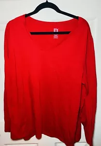 Top rosso a maniche lunghe ITS taglie forti, 3 X - Foto 1 di 2