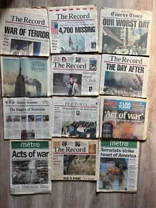 Vintage lot of 12 9-11-2001 September 11th Newspapers various Philadelphia - Picture 1 of 1