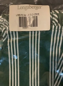 LONGABERGER PIE BASKET FABRIC LINER HUNTER GREEN STRIPE #2222516 NEW - Picture 1 of 3