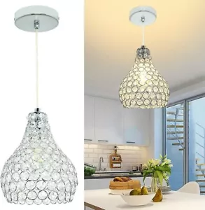 Crystal Pendant Light Modern Adjustable Kitchen Ceiling Hanging Light Fixtures - Picture 1 of 12