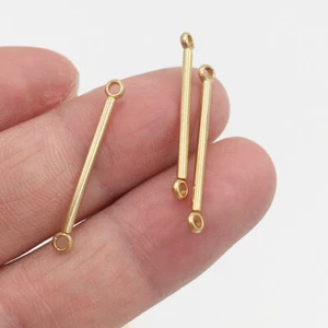 50pcs Stainless Steel Gold Long Bar Stick Connectors Drop Earring Jewelry Making - Picture 1 of 5