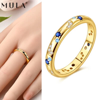 MULA European 925 Sterling Silver Sparkling Starry Night Ring For Women Jewelry - Image 1 of 4
