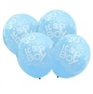 12er Pack It's A Boy Party Luftballons, Babyparty Thema NEU 12" Blau & Weiß - Bild 1 von 1
