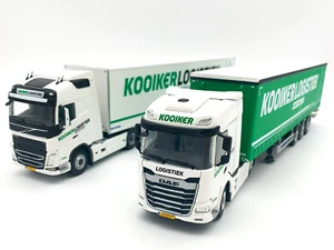DAF XF curtainsider+Volvo globetrotter box trailer "Kooiker" WSI truck models - Picture 1 of 7