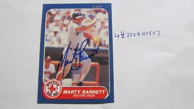 1986 Fleer Marty Barrett signed Baseball  Card - Image 1 of 2