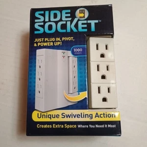 Side Socket 6 Outlet Swivel Power Strip Surge Protector Slim SpaceSaver NEW - Picture 1 of 5