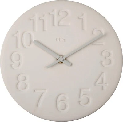 Lemnos SiO2 Wall Clock LC11-08 WH Analog Diatomaceous Earth Clock White Japan - Image 1 of 4
