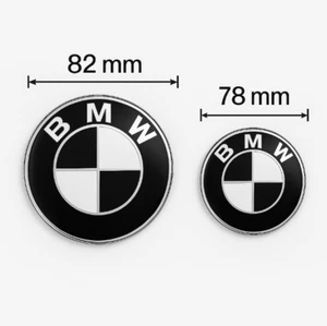 BMW Emblem E91 Set Schwarz-Weiß – 82 mm & 78 mm für Motorhaube & Heckklappe - Bild 1 von 1