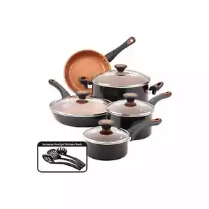 Farberware Glide cobre cerámica 11 piezas Juego de utensilios de cocina antiadherentes - NEGRO TALLA ÚNICA - Imagen 1 de 1