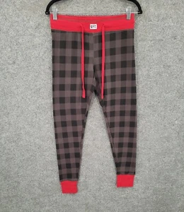 Lazy One Pajama Jogger Pants Womens XS Elastic Drawstring Waist Gray Plaid Cabin - Picture 1 of 13