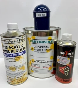 Deep Blue Gallon Kit Single Stage ACRYLIC ENAMEL Car Auto Paint Kit - Picture 1 of 2