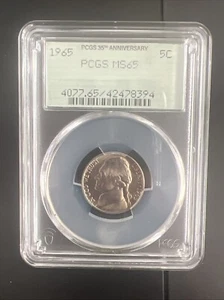 1965 Jefferson Nickel PCGS MS65 - Bild 1 von 2