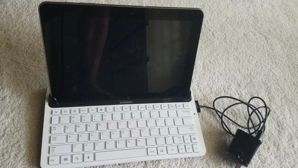 Samsung Galaxy Tab 10.1 w/ Samsung Keyboard, Power Cable - Image 1 of 4