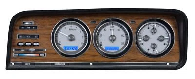 Dakota Digital 73-85 Wagoneer Analog Gauges Silver Alloy Blue VHX-73J-WAG-S-B - Image 1 of 4
