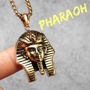 Egypt Pharaoh Sphinx Men Necklaces Stainless Steel Pendants Chains Women Jewelry - Picture 1 of 9