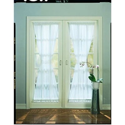  High Twist Voile One Sidelight Panel with Tieback, 28 x72" - Image 1 of 4