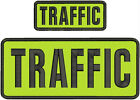 Traffic Emb Patch 4X10and 2X5 Velcr@ On Back Black On Lime Green