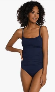 LaBlanca Island Goddess 10 Women's Rouched Body Mio 1 Piece Swimsuit Slimming - Picture 1 of 6